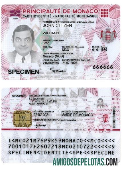 Modelo de cartão de identificação digital de Mônaco